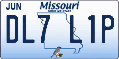 MO license plate DL7L1P