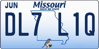 MO license plate DL7L1Q