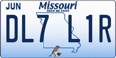 MO license plate DL7L1R