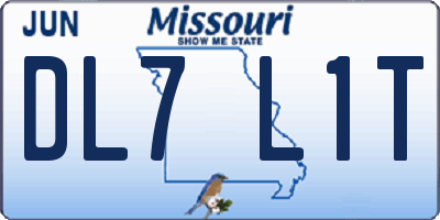 MO license plate DL7L1T