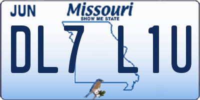 MO license plate DL7L1U