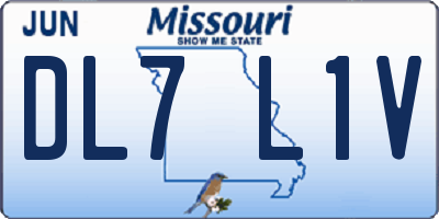 MO license plate DL7L1V