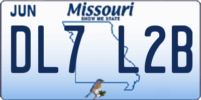 MO license plate DL7L2B