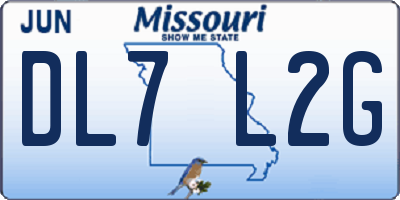 MO license plate DL7L2G