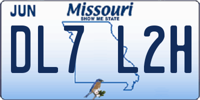 MO license plate DL7L2H