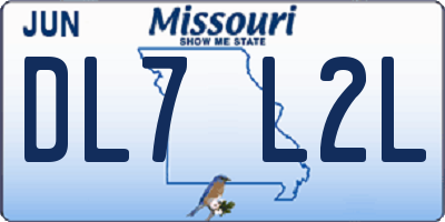 MO license plate DL7L2L