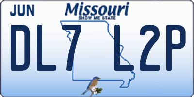 MO license plate DL7L2P