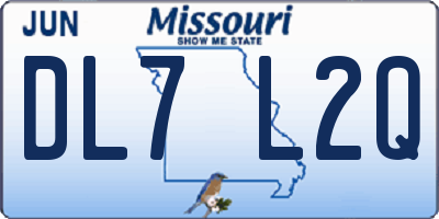 MO license plate DL7L2Q