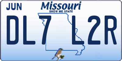 MO license plate DL7L2R