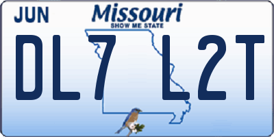 MO license plate DL7L2T
