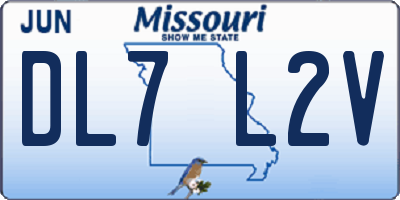 MO license plate DL7L2V