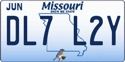 MO license plate DL7L2Y