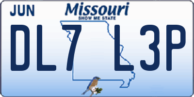 MO license plate DL7L3P