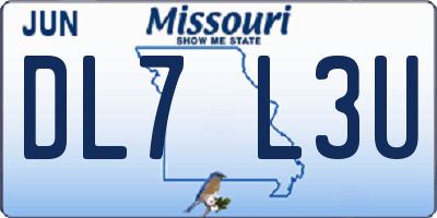 MO license plate DL7L3U