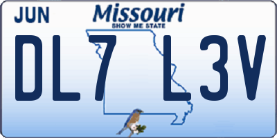 MO license plate DL7L3V