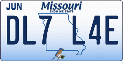 MO license plate DL7L4E