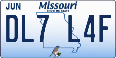 MO license plate DL7L4F