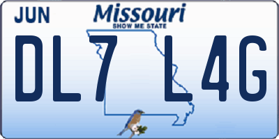 MO license plate DL7L4G