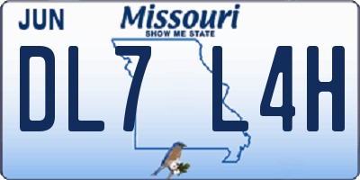 MO license plate DL7L4H