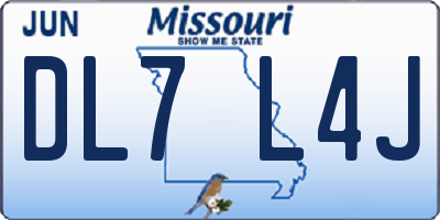 MO license plate DL7L4J