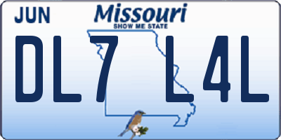 MO license plate DL7L4L