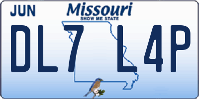 MO license plate DL7L4P