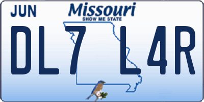 MO license plate DL7L4R