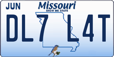 MO license plate DL7L4T
