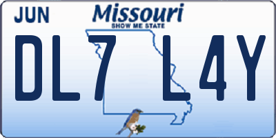 MO license plate DL7L4Y
