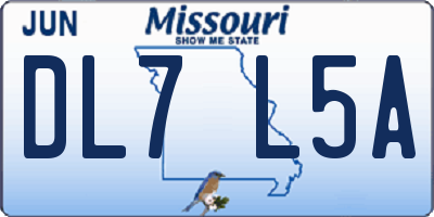 MO license plate DL7L5A