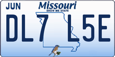 MO license plate DL7L5E