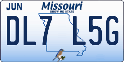 MO license plate DL7L5G