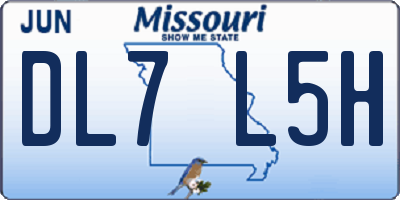 MO license plate DL7L5H