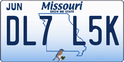 MO license plate DL7L5K