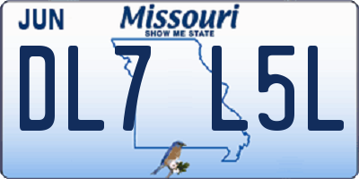 MO license plate DL7L5L