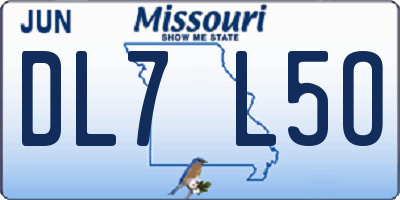 MO license plate DL7L5O