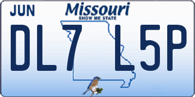 MO license plate DL7L5P