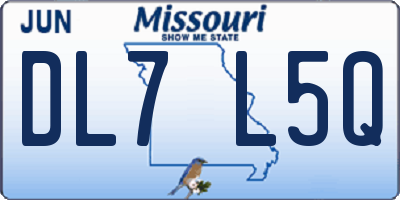 MO license plate DL7L5Q