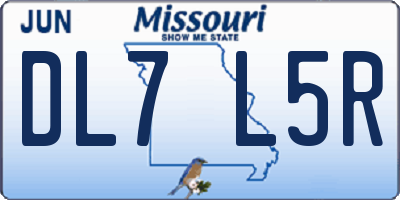 MO license plate DL7L5R