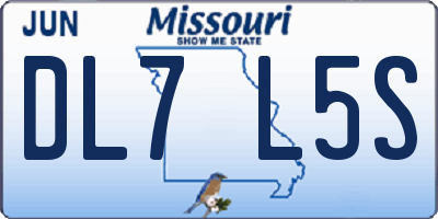 MO license plate DL7L5S