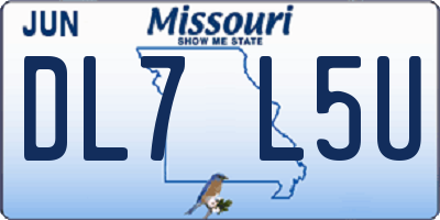 MO license plate DL7L5U