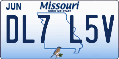 MO license plate DL7L5V
