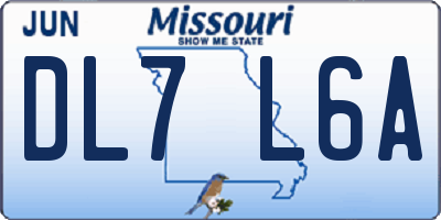 MO license plate DL7L6A