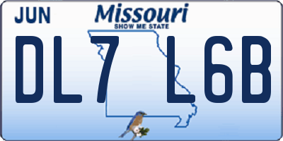 MO license plate DL7L6B