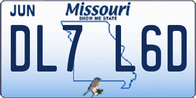MO license plate DL7L6D