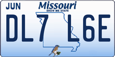 MO license plate DL7L6E