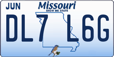 MO license plate DL7L6G