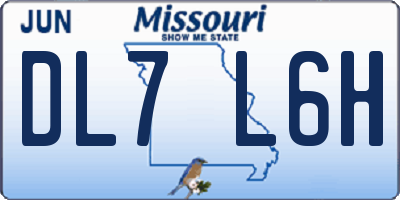 MO license plate DL7L6H