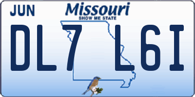 MO license plate DL7L6I