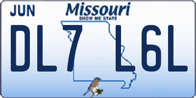 MO license plate DL7L6L